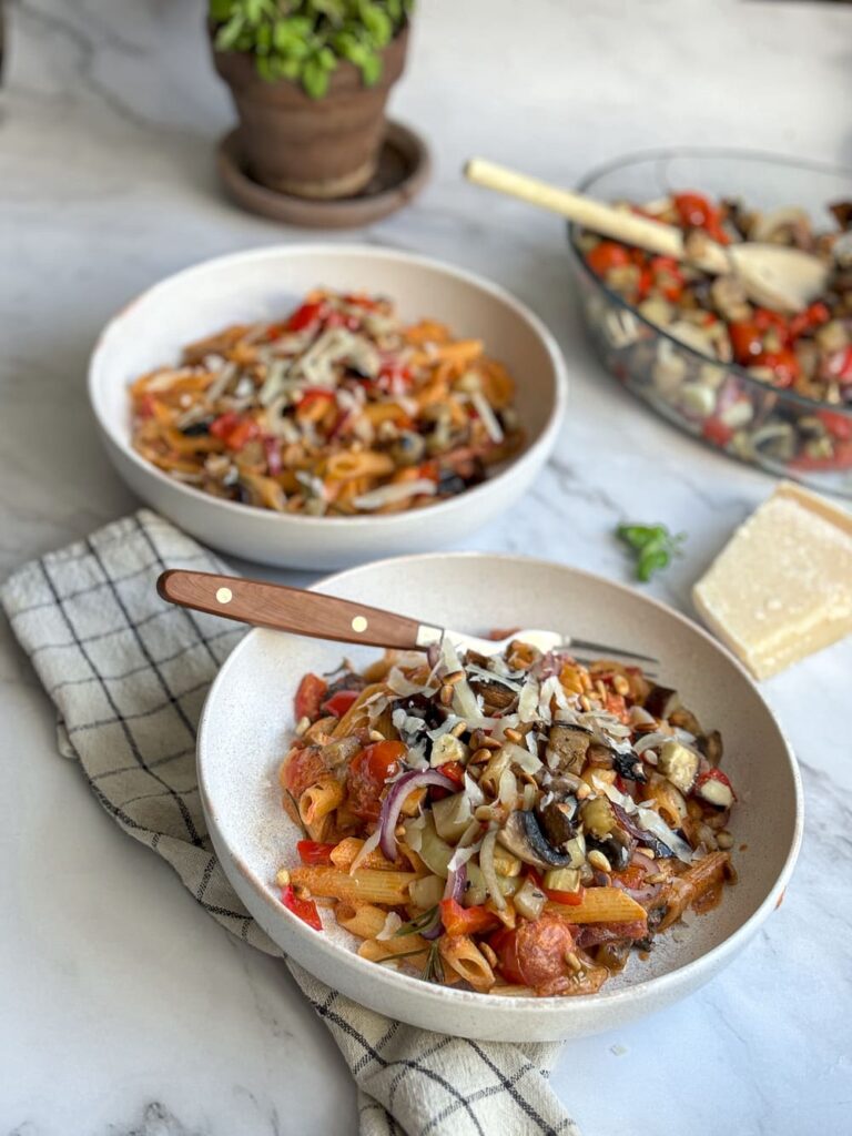 pasta met gegrilde groenten