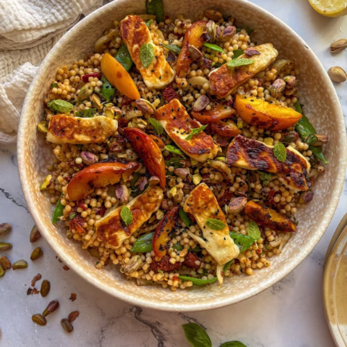 parelcouscous met halloumi