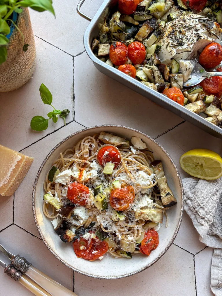 pasta met gebakken ricotta