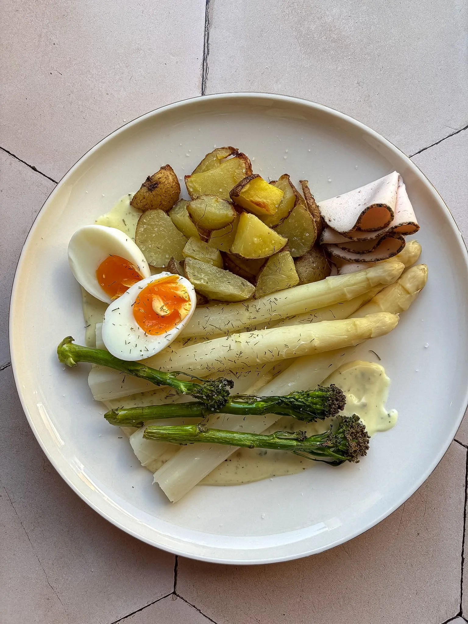 vegetarische witte asperges