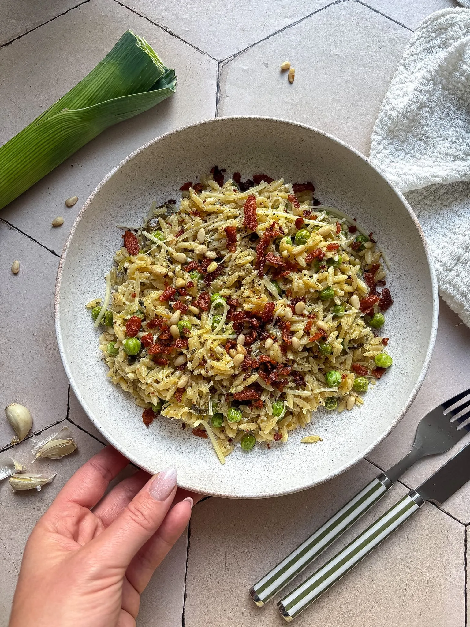 orzo met boursin